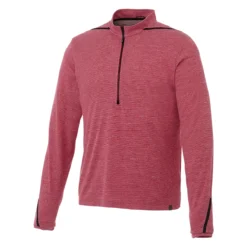 Elevate Men's Vintage Red Heather/Black Dege Eco Knit Half Zip