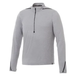 Elevate Men's Heather Grey/Black Dege Eco Knit Half Zip
