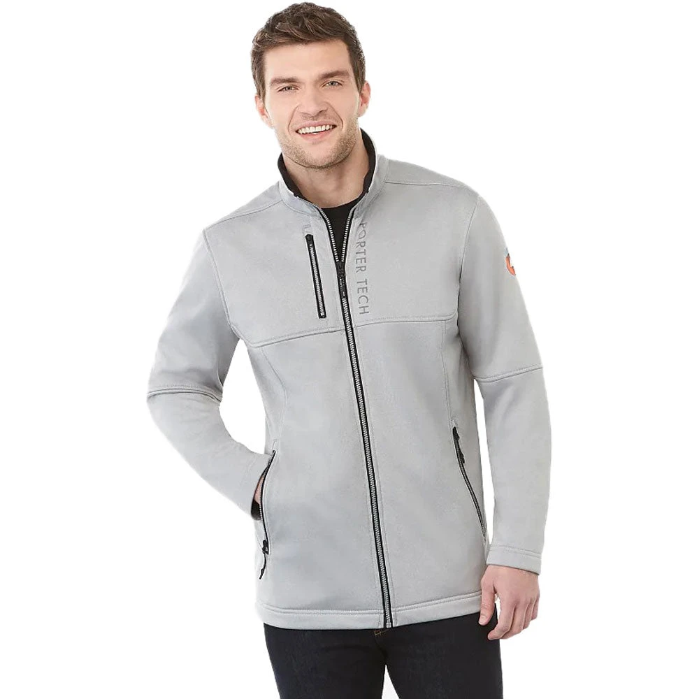 Elevate Men's Silver Heather Joris Eco Softshell Jacket 4 Elevate Men's Silver Heather Joris Eco Softshell Jacket - Image 4