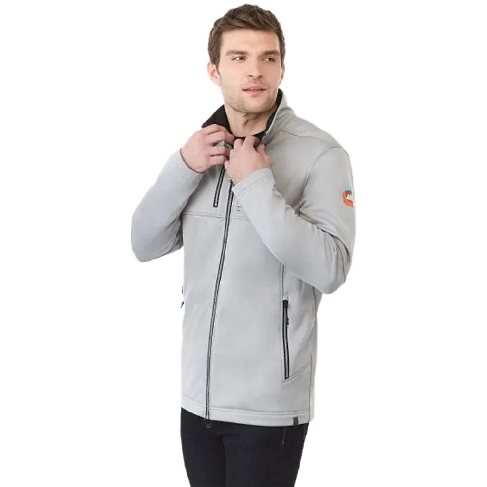 Elevate Men's Silver Heather Joris Eco Softshell Jacket 6 Elevate Men's Silver Heather Joris Eco Softshell Jacket - Image 6