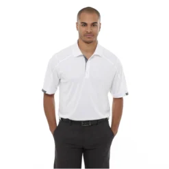 Elevate Men's White Kiso Short Sleeve Polo -Elevate TM16209 White HTF