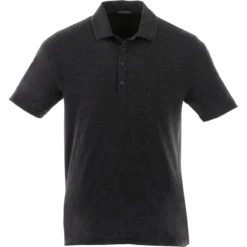 Elevate Men's Heather Dark Charcoal Acadia Short Sleeve Polo