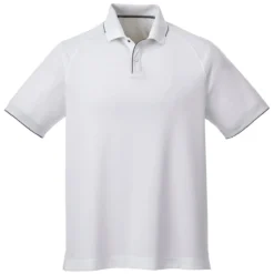 Elevate Men's White/Quarry Remus Short Sleeve Polo