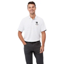Elevate Men's White/Quarry Remus Short Sleeve Polo -Elevate TM16310 125 HTF