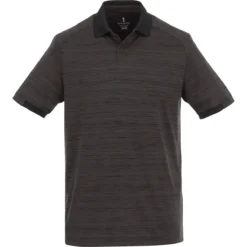 Elevate Men's Black Smoke Heather/Black Emory Short Sleeve Polo