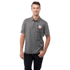 Elevate Men's Heather Charcoal Skara Short Sleeve Polo -Elevate TM16705 986 HTF