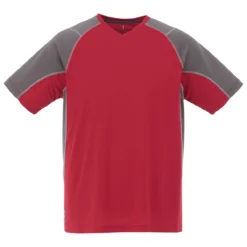 Elevate Men's Team Red/Steel Grey Taku Short Sleeve Tech Tee