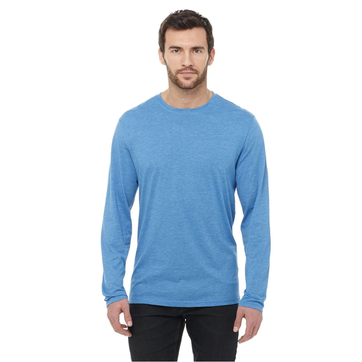 Elevate Men's Olympic Blue Heather Holt Long Sleeve Tee 3 Elevate Men's Olympic Blue Heather Holt Long Sleeve Tee - Image 3