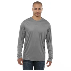 Elevate Men's Steel Grey Parima Long Sleeve Tech Tee -Elevate TM17888 Steel Grey HTF