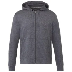Elevate Men's Heather Dark Charcoal Lavar Eco Knit Full Zip Hoody