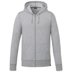 Elevate Men's Heather Grey Argus Eco Fleece Full Zip Hoody