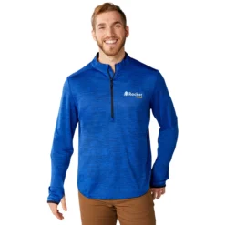 Elevate Men's New Royal Heather Mather Knit Half Zip -Elevate TM18307 561 HTF