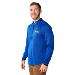 Elevate Men's New Royal Heather Mather Knit Half Zip -Elevate TM18307 561 HTS