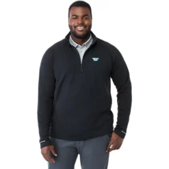 Elevate Men's Black Asgard Eco Knit Quarter Zip -Elevate TM18310 Black HTF