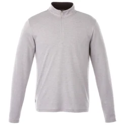 Elevate Men's Heather Grey Stratton Knit Quarter Zip