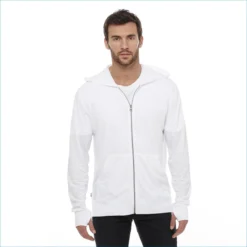 Elevate Men's White Garner Knit Full Zip Hoodie -Elevate TM18731 White HTF