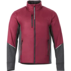 Elevate Men's Maroon/Heather Dark Charcoal Fernie Hybrid Insulated Jacket
