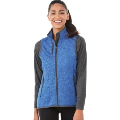 Elevate Women's Metro Blue Heather Fontaine Knit Vest -Elevate TM92502 Metro Blue Heather HTF
