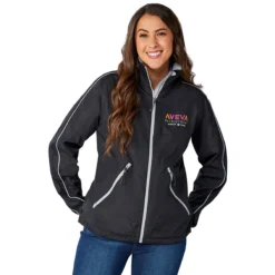 Elevate Women's Black/Silver Rincon Eco Packable Jacket -Elevate TM92725 995 HTF