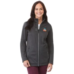 Elevate Women's Heather Dark Charcoal Joris Eco Softshell Jacket -Elevate TM92940 Heather Dark Charcoal HTF