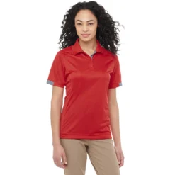 Elevate Women's Red Kiso Short Sleeve Polo -Elevate TM96209 Red HTF