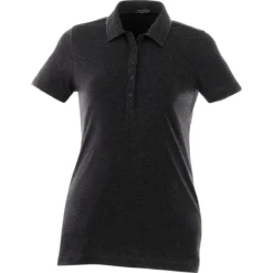 Elevate Women's Heather Dark Charcoal Acadia Short Sleeve Polo