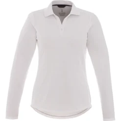 Elevate Women's White Mori Long Sleeve Polo