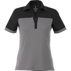 Elevate Women's Black/Steel Grey Mack Short Sleeve Polo