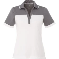 Elevate Women's Steel Grey/White Mack Short Sleeve Polo