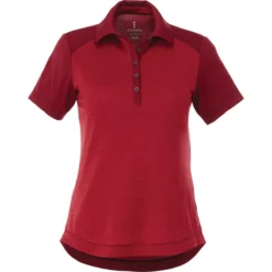 Elevate Women's Vintage Red Heather/Chili Sagano Short Sleeve Polo