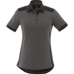 Elevate Women's Charcoal/Black Smoke Laramie Short Sleeve Polo