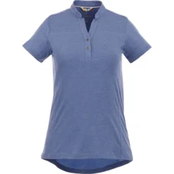 Elevate Women's Steel Blue Heather Concord Short Sleeve Polo