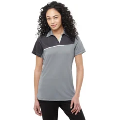 Elevate Women's Steel Grey Prater Short Sleeve Polo -Elevate TM96702 Steel Grey HTF