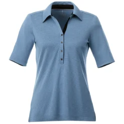 Elevate Women's Metro Blue Heather Skara Short Sleeve Polo