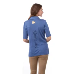 Elevate Women's Metro Blue Heather Skara Short Sleeve Polo -Elevate TM96705 550 HTB