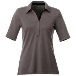Elevate Women's Heather Charcoal Skara Short Sleeve Polo