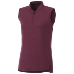Elevate Women's Maroon Heather Kinport Sleeveless Polo