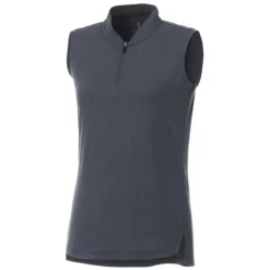 Elevate Women's Black Smoke Heather Kinport Sleeveless Polo