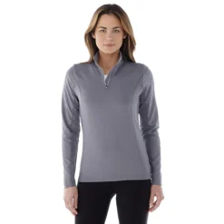 Elevate Women's Steel Grey Caltech Knit Quarter Zip -Elevate TM97807 Steel Grey HTF