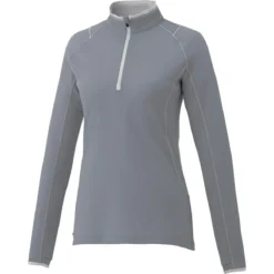 Elevate Women's Steel Grey Knew Knit Half Zip