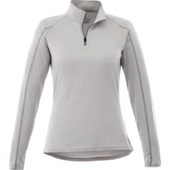 Elevate Women's Silver Heather Taza Knit Quarter Zip