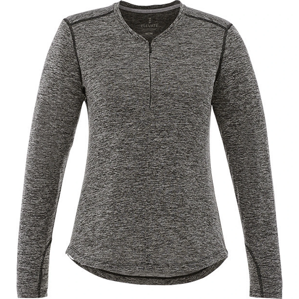 Elevate Women's Heather Dark Charcoal Quadra Long Sleeve Shirt 1 Elevate Women's Heather Dark Charcoal Quadra Long Sleeve Shirt