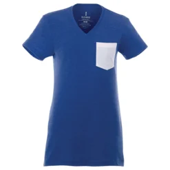 Elevate Women's New Royal Heather/White Monroe Short Sleeve Pocket Tee