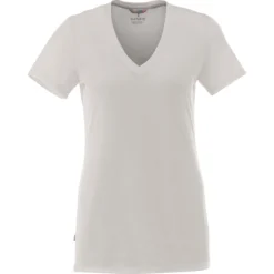 Elevate Women's Heather Grey Sarek V-Neck Short Sleeve Tee