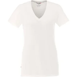 Elevate Women's White Sarek V-Neck Short Sleeve Tee