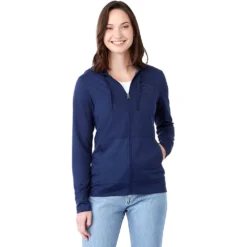 Elevate Women's Vintage Navy Lavar Eco Knit Full Zip Hoody -Elevate TM98145 Vintage Navy HTF