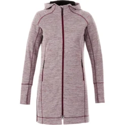Elevate Women's Maroon Heather Odell Knit Zip Hoody