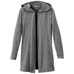Elevate Women's Heather Dark Charcoal Ashland Knit Hooded Cardigan