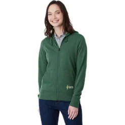 Elevate Women's Juniper Heather Argus Eco Fleece Full Zip Hoody -Elevate TM98223 Juniper Heather HTF