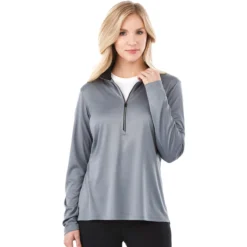 Elevate Women's Steel Grey Vega Tech Half Zip -Elevate TM98304 Steel Grey HTF
